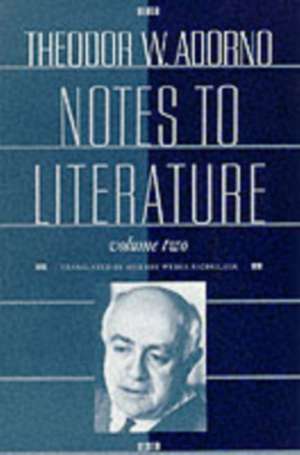 Notes to Literature de Theodor W. Adorno