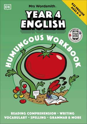 Mrs Wordsmith Year 4 English Humungous Workbook, Ages 8–9 (Key Stage 2): with 3 months free access to Word Tag, Mrs Wordsmith's fun-packed, vocabulary-boosting app! de Mrs Wordsmith