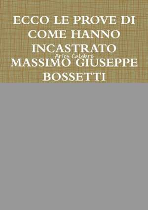 ECCO LE PROVE DI COME HANNO INCASTRATO MASSIMO GIUSEPPE BOSSETTI de Arles Calabrò