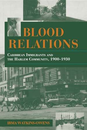 Blood Relations – Caribbean Immigrants and the Harlem Community, 1900–1930 de Irma Watkins–owens