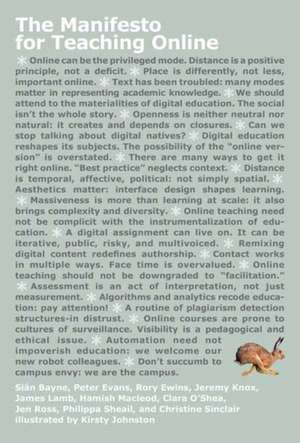 The Manifesto for Teaching Online de Sian Bayne