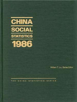 China Social Statistics 1986 de State Statistical Bureau Peoples Republi