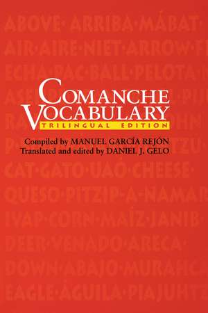 Comanche Vocabulary: Trilingual Edition de Manuel García Rejón