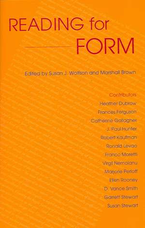 Reading for Form de Susan J. Wolfson