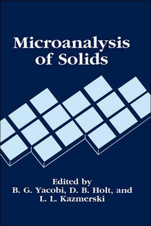 Microanalysis of Solids de B.G. Yacobi