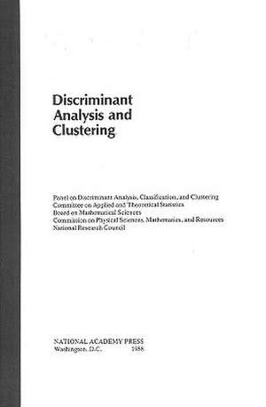 Discriminant Analysis and Clustering de Panel on Discriminant Analysis Classific