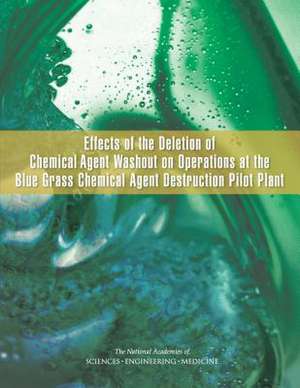 Effects of the Deletion of Chemical Agent Washout on Operations at the Blue Grass Chemical Agent Destruction Pilot Plant de National Academies of Sciences Engineering and Medicine