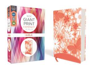 NIV, Giant Print Compact Bible for Girls, Leathersoft, Coral, Red Letter, Comfort Print de Zondervan