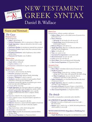 New Testament Greek Syntax Laminated Sheet de Daniel B. Wallace