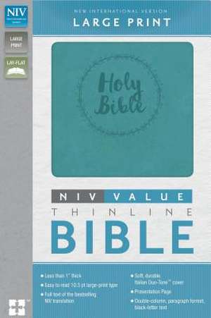 NIV, Value Thinline Bible, Large Print, Imitation Leather, Blue de Zondervan