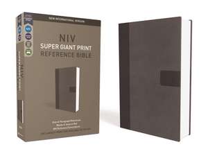 NIV, Super Giant Print Reference Bible, Leathersoft, Gray, Red Letter, Comfort Print de Zondervan