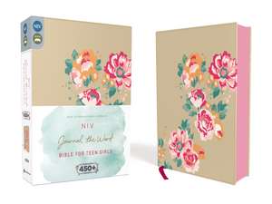 NIV, Journal the Word Bible for Teen Girls, Leathersoft over Board, Gold/Floral, Red Letter: Includes Over 450 Journaling Prompts! de Zondervan