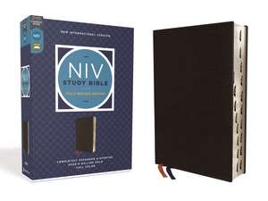 NIV Study Bible, Fully Revised Edition (Study Deeply. Believe Wholeheartedly.), Bonded Leather, Black, Red Letter, Thumb Indexed, Comfort Print de Kenneth L. Barker