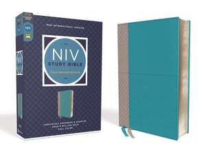 NIV Study Bible, Fully Revised Edition (Study Deeply. Believe Wholeheartedly.), Leathersoft, Teal/Gray, Red Letter, Comfort Print de Kenneth L. Barker