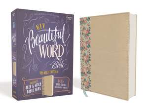 NIV, Beautiful Word Bible, Updated Edition, Peel/Stick Bible Tabs, Leathersoft over Board, Gold/Floral, Red Letter, Comfort Print: 600+ Full-Color Illustrated Verses de Zondervan