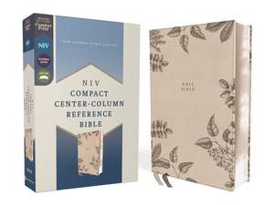 NIV, Compact Center-Column Reference Bible, Leathersoft, Stone, Red Letter, Comfort Print de Zondervan