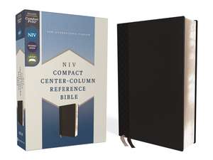 NIV, Compact Center-Column Reference Bible, Leathersoft, Black, Red Letter, Comfort Print de Zondervan