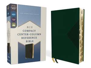 NIV, Compact Center-Column Reference Bible, Leathersoft, Green, Red Letter, Thumb Indexed. Comfort Print de Zondervan