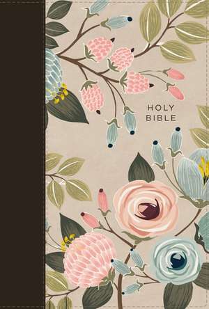 NIV, Thinline Bible, Large Print, Leathersoft, Floral, Zippered, Red Letter, Comfort Print de Zondervan