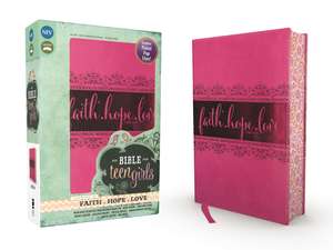 NIV, Bible for Teen Girls, Leathersoft, Pink, Printed Page Edges: Growing in Faith, Hope, and Love de Zondervan