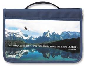 Isaiah 40:31 Eagle Bible Cover, Zippered, with Handle, Canvas, Navy, Large de Zondervan