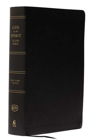 KJV, Life in the Spirit Study Bible, Bonded Leather, Black, Thumb Indexed, Red Letter: Formerly Full Life Study de Thomas Nelson