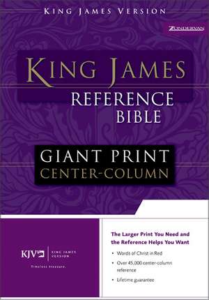 Reference Bible-KJV-Giant Print Center Column de Zondervan Publishing