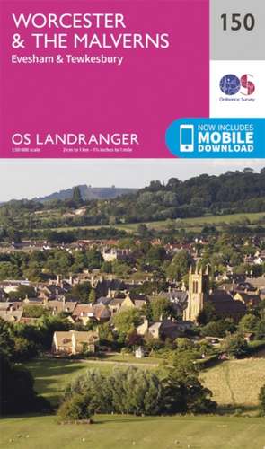 Worcester & the Malverns, Evesham & Tewkesbury de Ordnance Survey