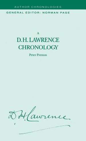 A D.H. Lawrence Chronology de P. Preston