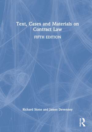 Text, Cases and Materials on Contract Law de Richard Stone