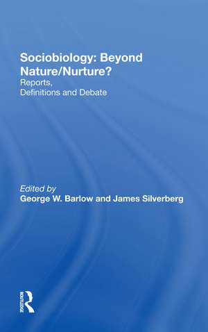 Sociobiology: Beyond Nature/nurture?: Reports, Definitions And Debate de George W Barlow