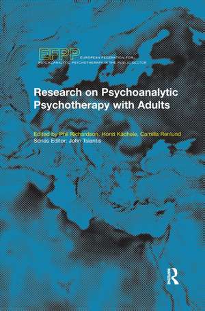 Research on Psychoanalytic Psychotherapy with Adults de Horst Kachele