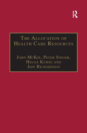 The Allocation of Health Care Resources: An Ethical Evaluation of the 'QALY' Approach de John McKie