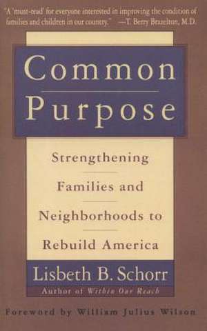 Common Purpose: Strengthening Families and Neighborhoods to Rebuild America de Lisbeth B. Schorr