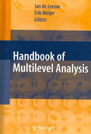 Handbook of Multilevel Analysis de Jan Deleeuw