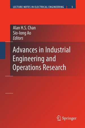 Advances in Industrial Engineering and Operations Research de Alan H.S. Chan