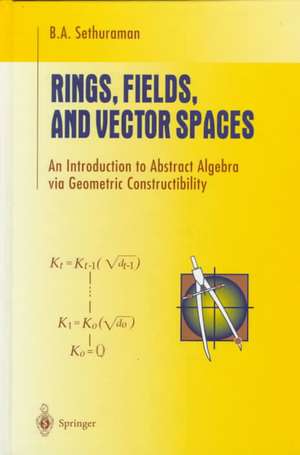 Rings, Fields, and Vector Spaces: An Introduction to Abstract Algebra via Geometric Constructibility de B.A. Sethuraman