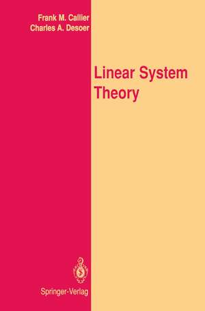 Linear System Theory de Frank M. Callier