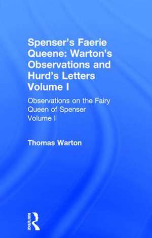 Observations On Fairy Queen V1 de Thomas Warton