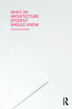 What an Architecture Student Should Know de Jadwiga Krupinska