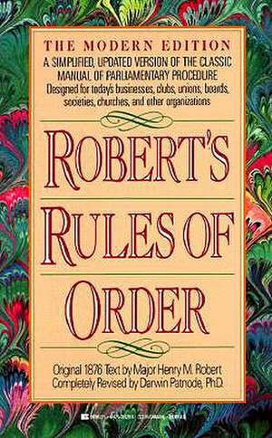 Robert's Rules of Order de III Robert, Henry M.