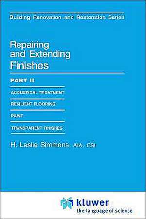 Repairing and Extending Finishes: Part II: Resilient flooring de H.L. Simmons