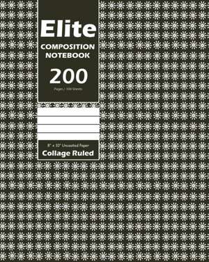 Elite Composition Notebook, Collage Ruled 8 x 10 Inch, Large 100 Sheet, Swamp Green Cover de Design