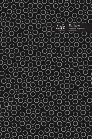 Ringed Dots Pattern Composition Notebook, Dotted Lines, Wide Ruled Medium Size 6 x 9 Inch (A5), 144 Sheets Black Cover de Design