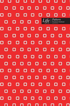 Square Pattern Composition Notebook, Dotted Lines, Wide Ruled Medium Size 6 x 9 Inch (A5), 144 Sheets Red Cover de Design