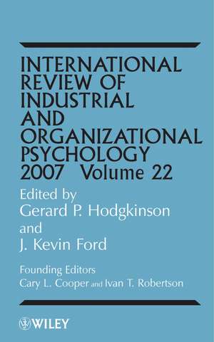 International Review of Industrial and Organizational Psychology 2007 V22 de GP Hodgkinson