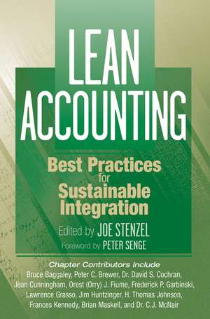 Lean Accounting – Best Practices for Sustainable Integration de J Stenzel