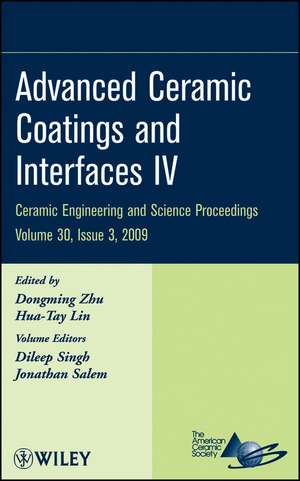 Advanced Ceramic Coatings and Interfaces IV V30 Issue 3 de D Zhu