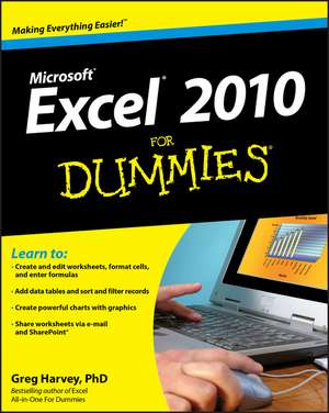 Excel 2010 For Dummies de G. Harvey