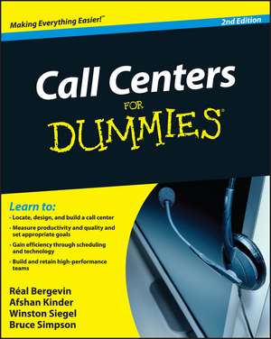 Call Centers For Dummies de Real Bergevin
